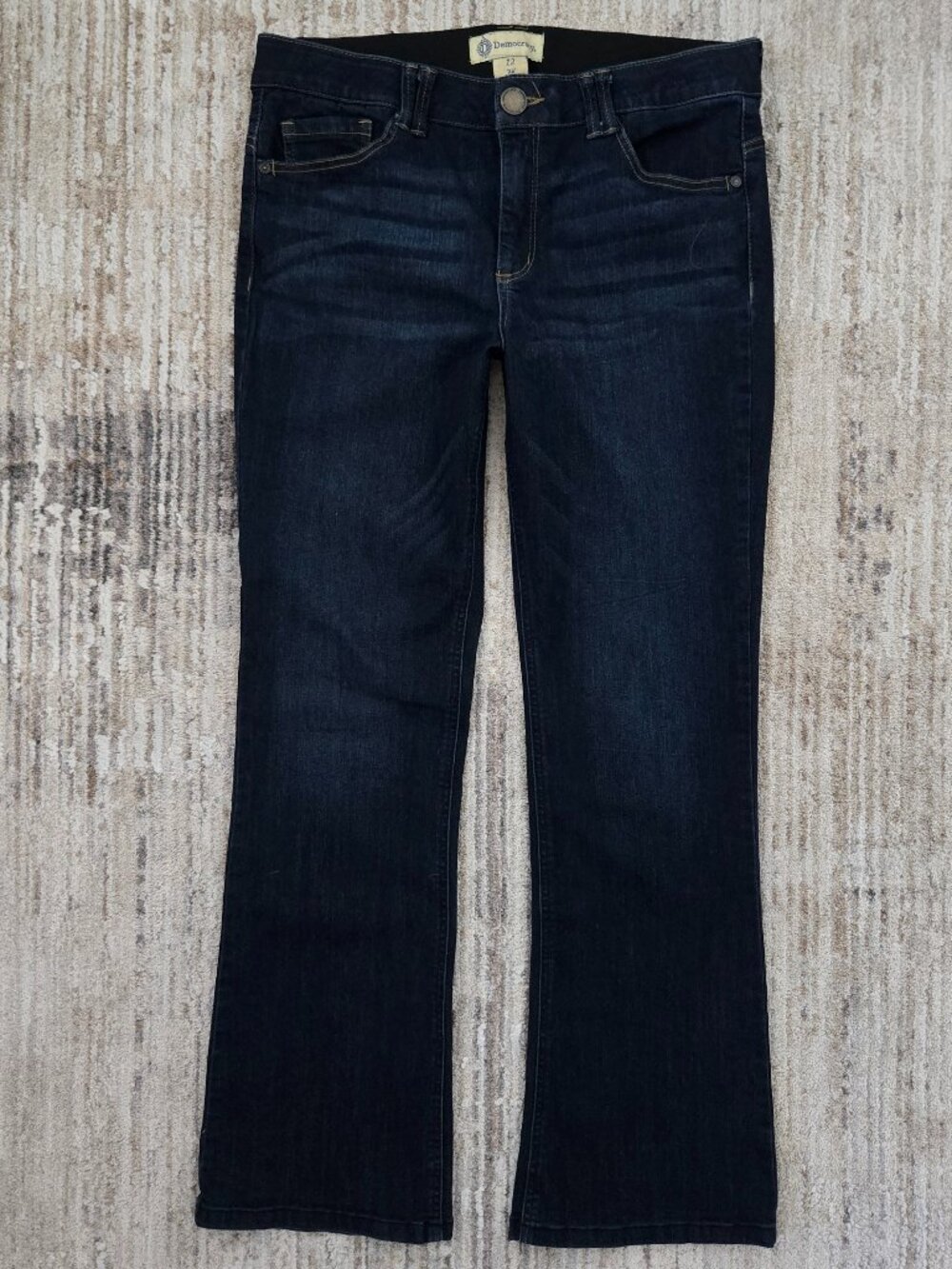Democracy Dark Blue Boot Cut Jeans Womens Ab Technology Stretch Denim Western 12